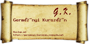 Germányi Kurszán névjegykártya